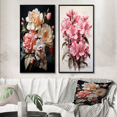 Fleurs de rhododendron orné Bliss - ensemble de 2 reproductions d'art rhododendron