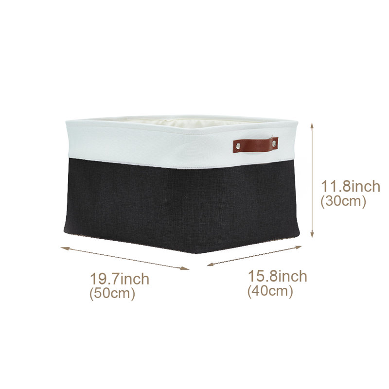 Bac en tissu, Noir / blanc, 4