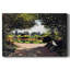 Adolphe Monet lisant dans le jardin, 1866, toile tendue avec châssis-429229402
