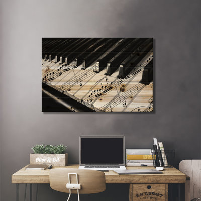Piano by Unknown Artist - Unframed Graphic Art on Wood