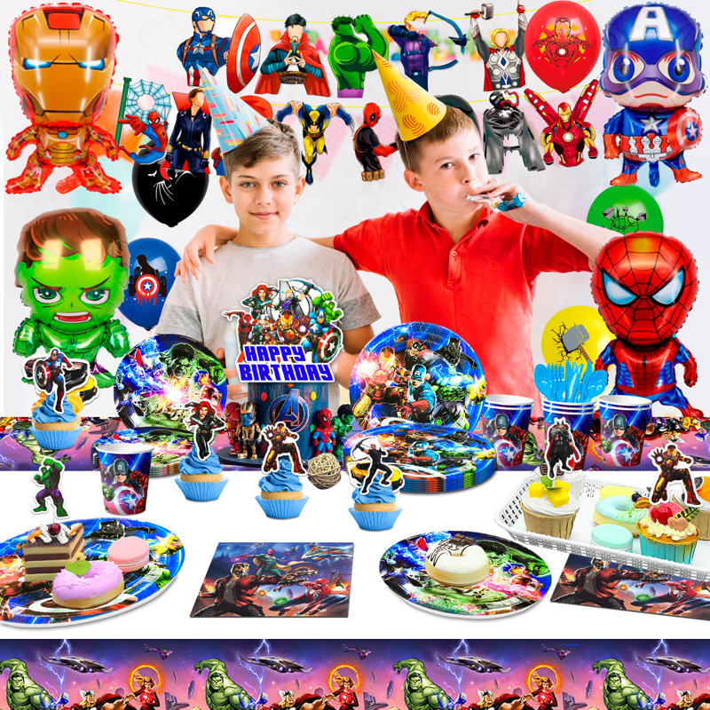 Décorations d'anniversaire de super héros à thème