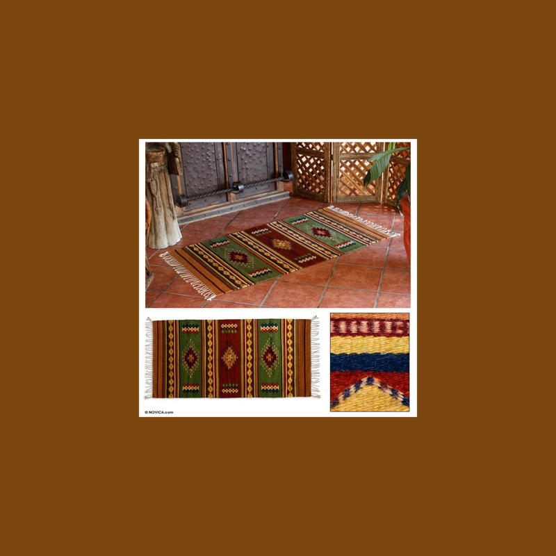 Tapis de la zone verte en laine sud-ouest Zuzanna