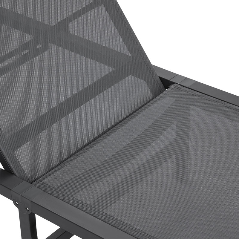 Chaise longue d'extérieur avec méridienne réglable à 5 positions