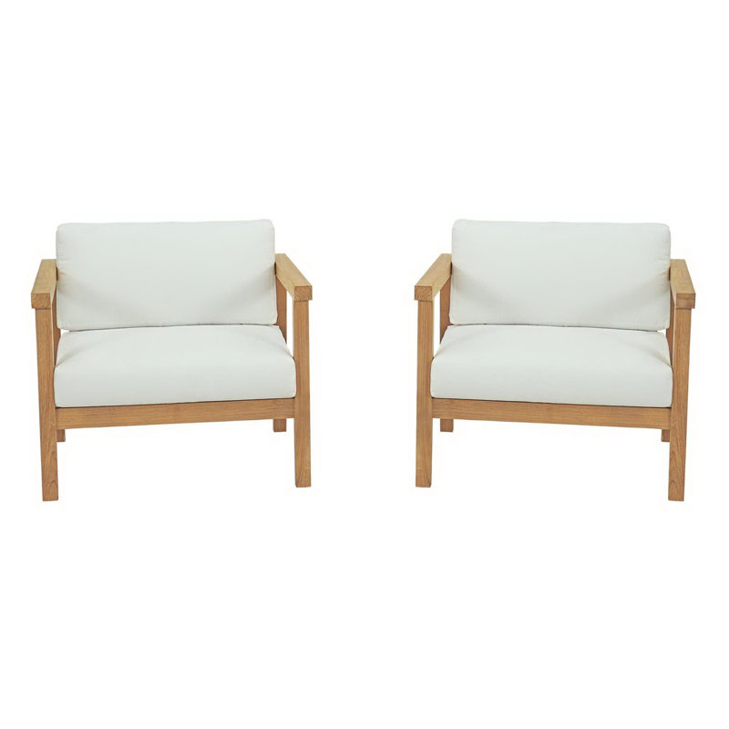 Ensemble de patio extérieur en teck 2 pièces Bayport