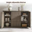 Buffet cannelé moderne à 2 portes et 3 tiroirs l 54,7 po avec tablettes réglables-1305847114-1283525477