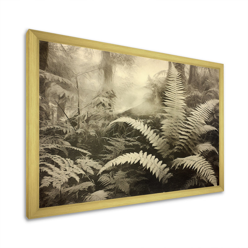 Green Fern Scenery V sur toile, H 30 po x l 40 po x P 1 po, Cadre doré à une seule photo