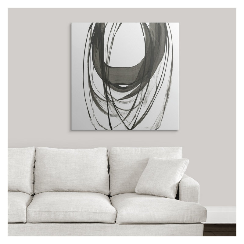 «Black Streaks II», reproduction d'art Funkley, H 24 po x l 24 po x P 1,5 po, Toile