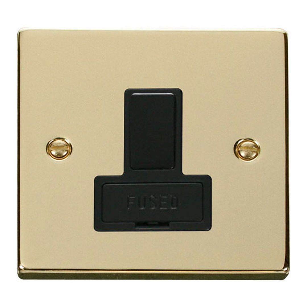 Polished Brass 13A Fused Connection Unit Switched