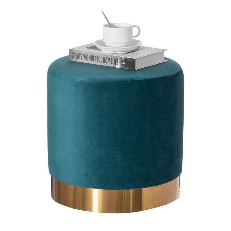 Nayli Velvet Ottoman, Green