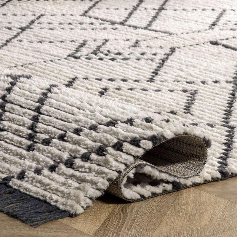 Tapis beige à poils longs texturé Nola, Rectangle 10 pi 6 po x 14 pi 3 po