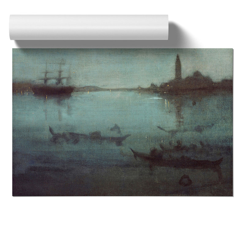The Lagoon Venice by James Mcneill Whistler - No Frame Painting, 42cm H x 59cm W x 0.1cm D