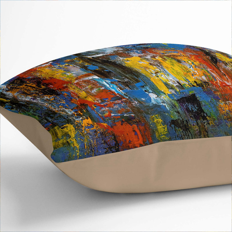 Abstract Square Throw Cushion, Stone, 40 x 40 cm