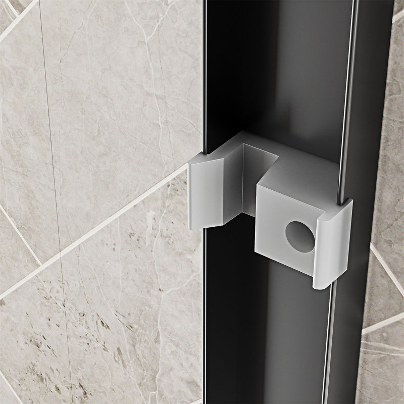 Double porte de douche coulissante, Noir mat
