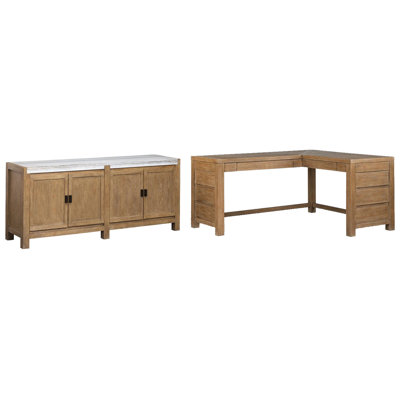 L Desk With Door Console