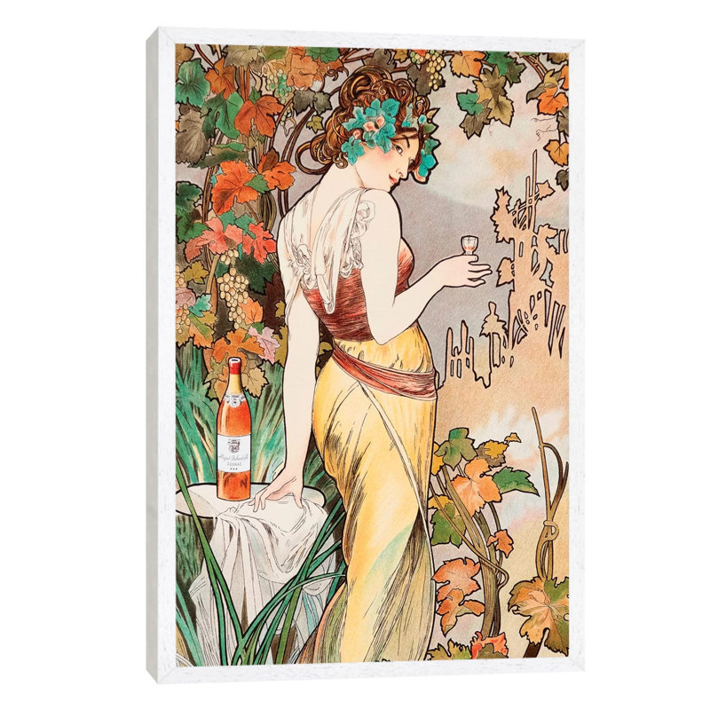 Cognac - Print on Canvas, 66.04 cm H x 45.72 cm W, White Framed