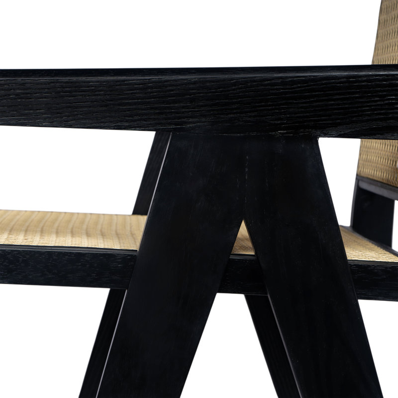 Tabouret de bar minimaliste moderne de 27 po avec siège en bois massif, structure en bois massif, Noir
