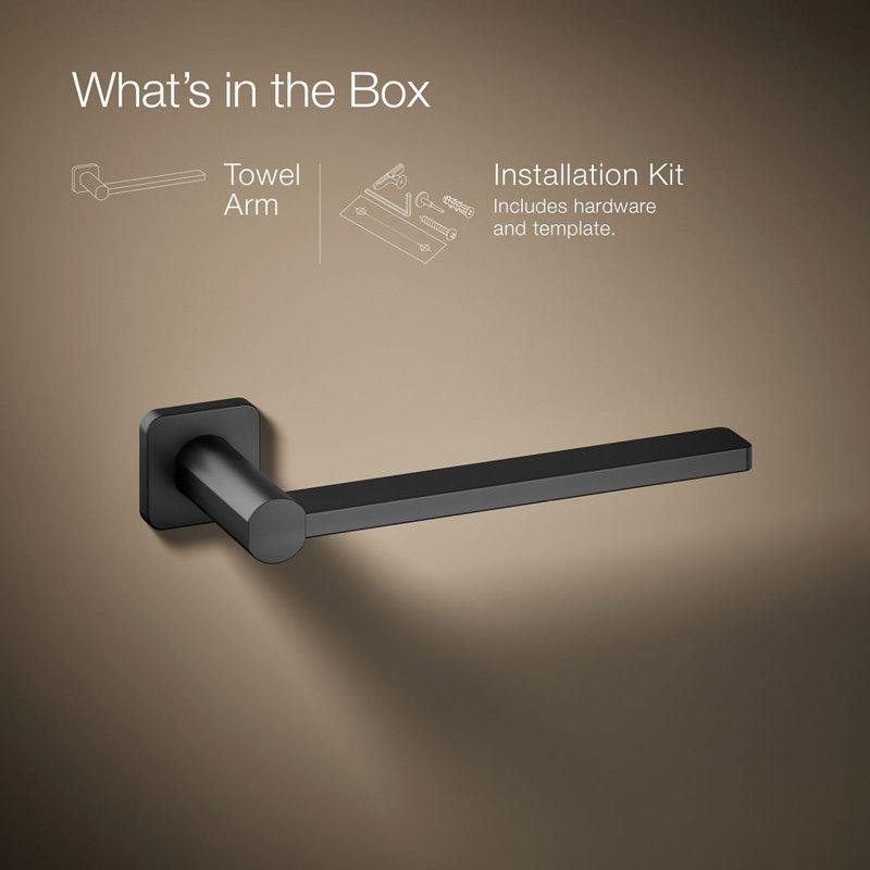 Parallel Towel Arm, Matte Black