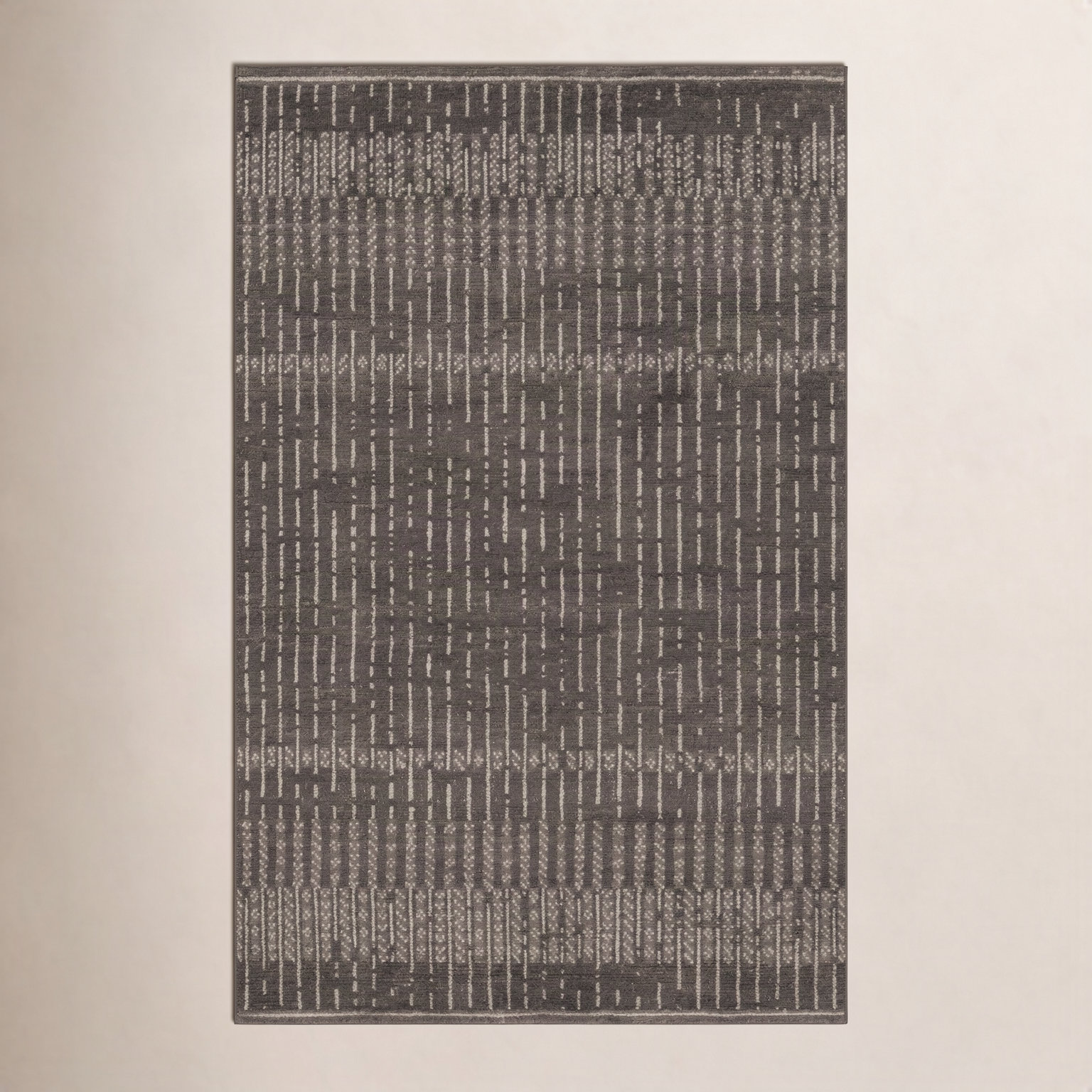 Vanna Hand-Knotted Striped Wool Rug, Grey, 8'9x11'9