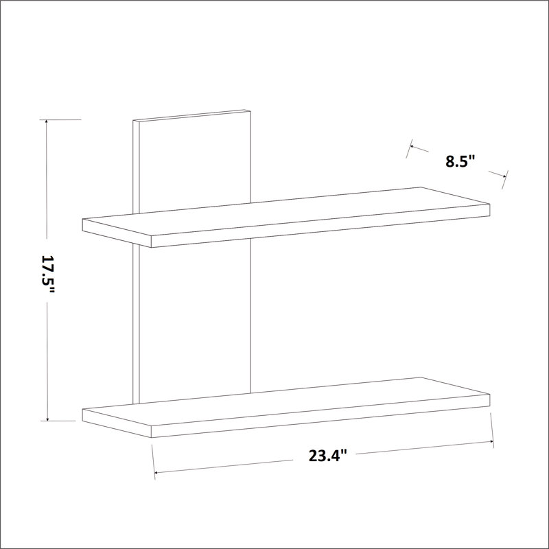 Concettino 2 Piece Floating Shelf, White
