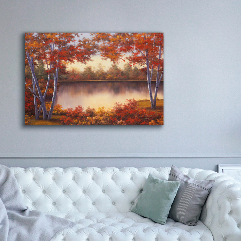 «Red and Gold» par Diane Romanello, art mural sur toile, H 40 po x l 60 po x P 1,5 po