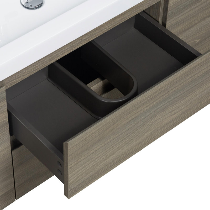 Meuble-lavabo flottant moderne de 48 pouces, Gris