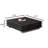32" Modern Square Coffee Table with Grid Lattice Design and 2 Storage Drawers, Low Profile Black Media Table
