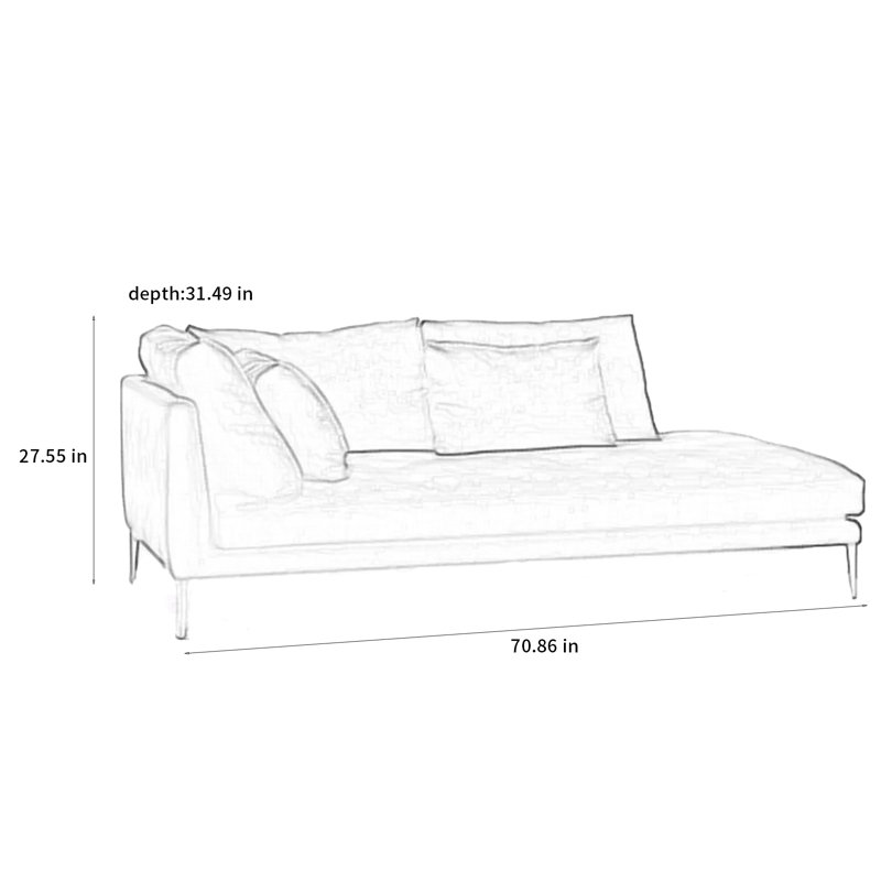 Chaise longue rembourrée Hoorain, À gauche qui danse