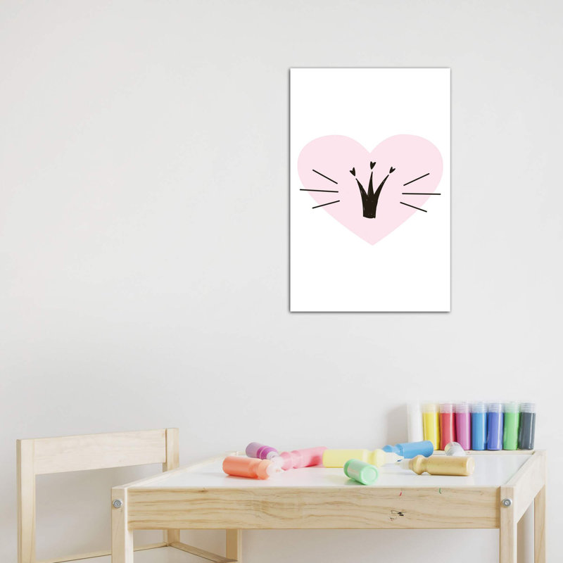 «Heart with Crown», reproduction d'impression, H 60 po x l 40po x P 1,5 po, Toile tendue, Pas de tapis