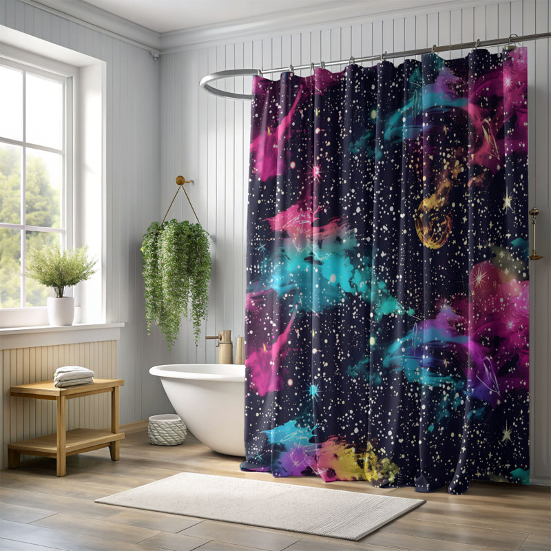 Rideau de douche Cosmic Shine - Premium, H 74 po x l 71 po