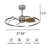 27.56" 3 Blade Modern Ceiling Fan With Light Flush Mount Metal Ceiling Fan with LED Light and Remote
