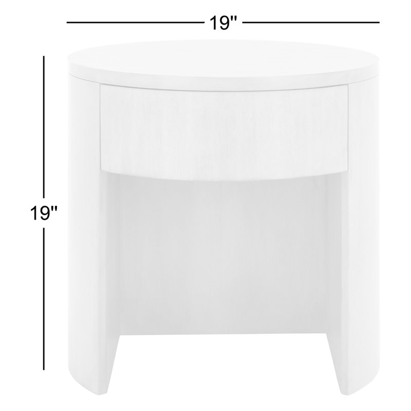 Daiya Round 1 Draw Wood Nightstand, Natural