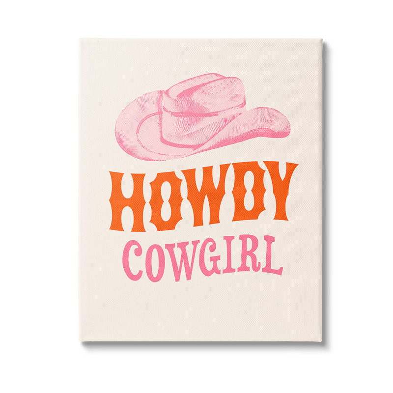 "Howdy Cowgirl", art mural sur toile par Victoria Barnes, H 40 po x l 30 po