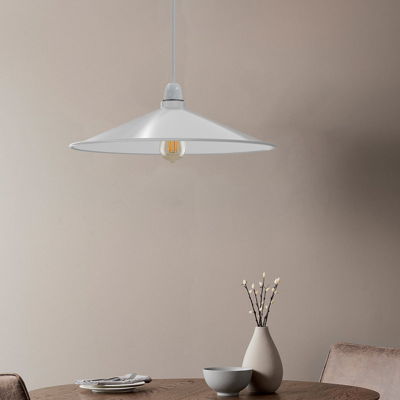 19.05cm H Metal Cone Lamp Shade ( Screw On ), White