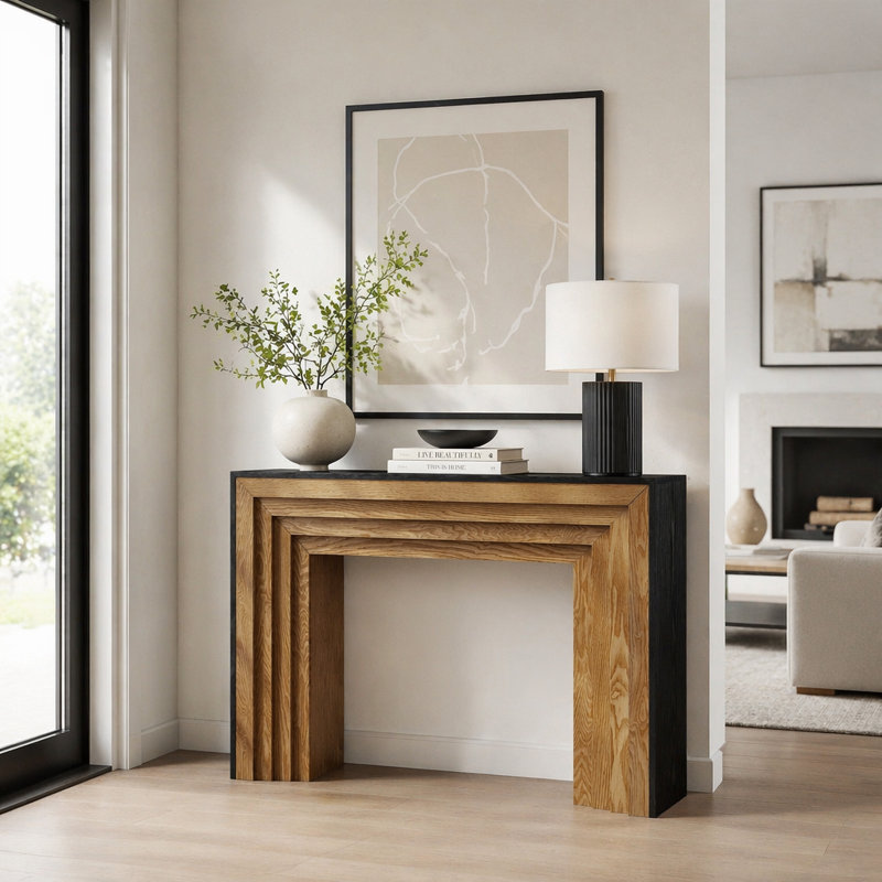 Console 47 po en bois moderne, table d'entrée, table de canapé - Design rustique et contemporain