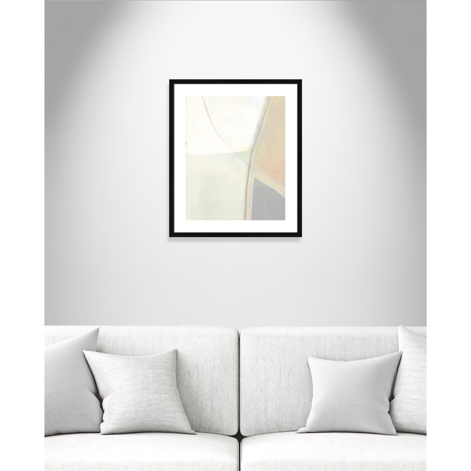 Alexandria "In Neutral II" Painting by Cartissi, Black Wood Framed Paper, 25.5" H x 21.5" W x 0.75" D