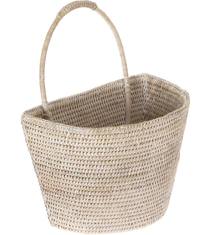 Panier mural Everard Kouboo, H 15,5 po x l 13 po x p 8 po, Blanc délavé