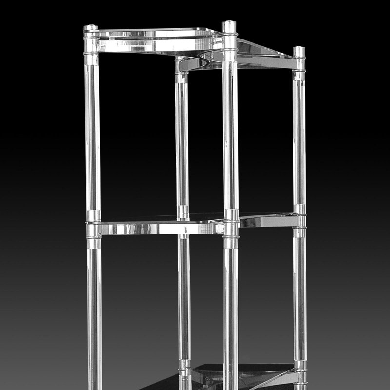 Varossi Etagere Bookcase, Polished Silver