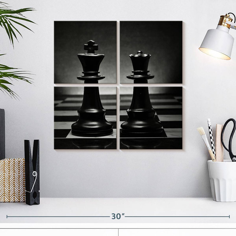Senne Black Chess Pair, 18" H x 18" W