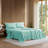 Lacoste Cotton Percale Sheet Set, Cooling & Breathable Bedding, Deep Pocket Fitted Sheet, Water Blue, King-35177731-35177722