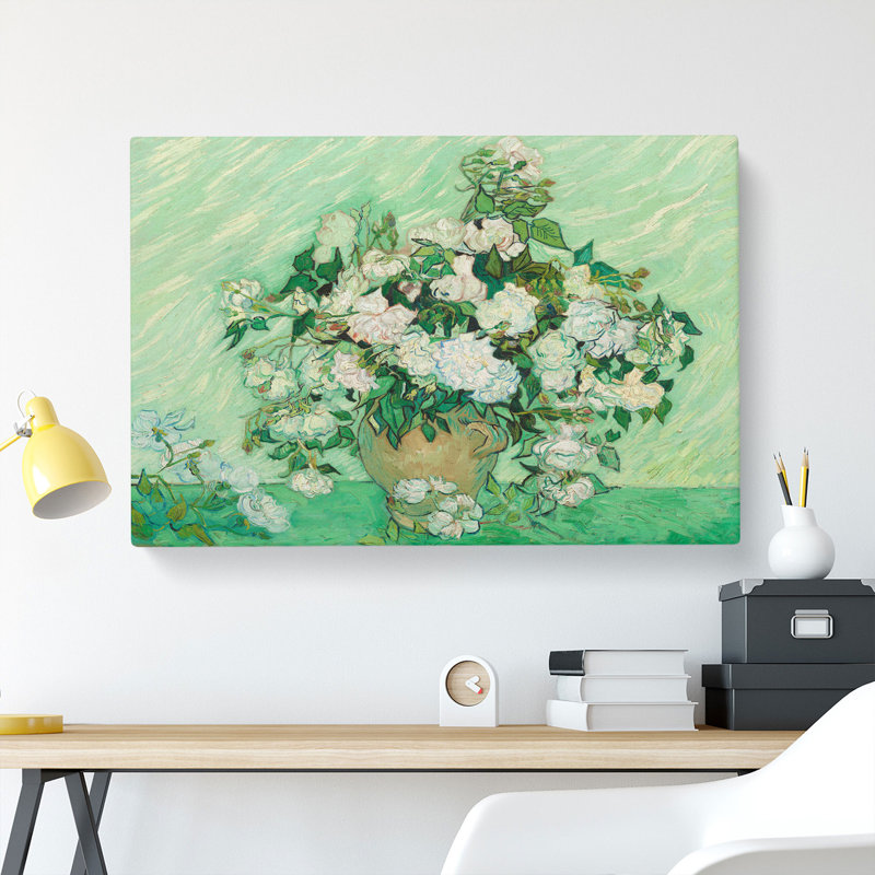 Roses Vol.1 by Vincent Van Gogh - Wrapped Canvas Painting, 35cm H x 50cm W x 3cm D
