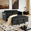 Canapé-lit convertible moderne en velours 3 en 1 avec dossier réglable et rangement - Futon peu encombrant pour petits espaces de vie-499358037