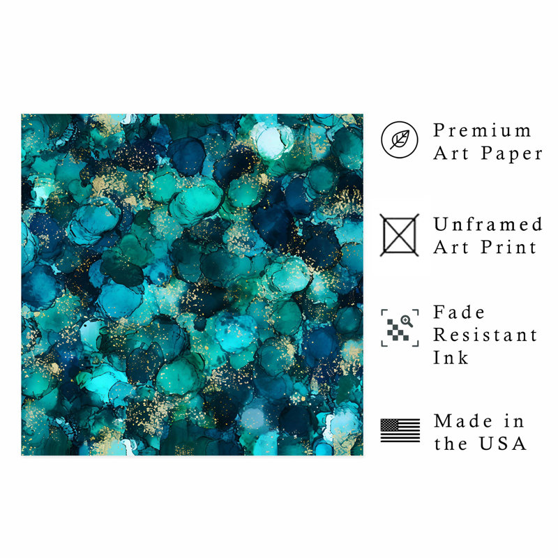 «Abstract Crystal Geode IV», reproduction d'art moderne sans cadre, H 10 po x l 10 po