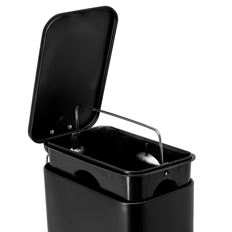 Panier à déchets en acier inoxydable (1,3 gallon), Noir
