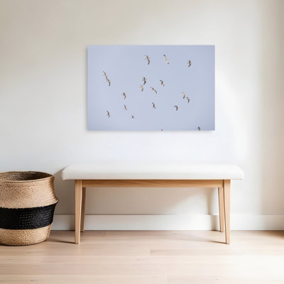 Seagulls In Flight Peaceful Serene Abstract Seagull Bird Nature Wildlife Wall Art Print 1 Piece Wrapped Canvas Wall Art
