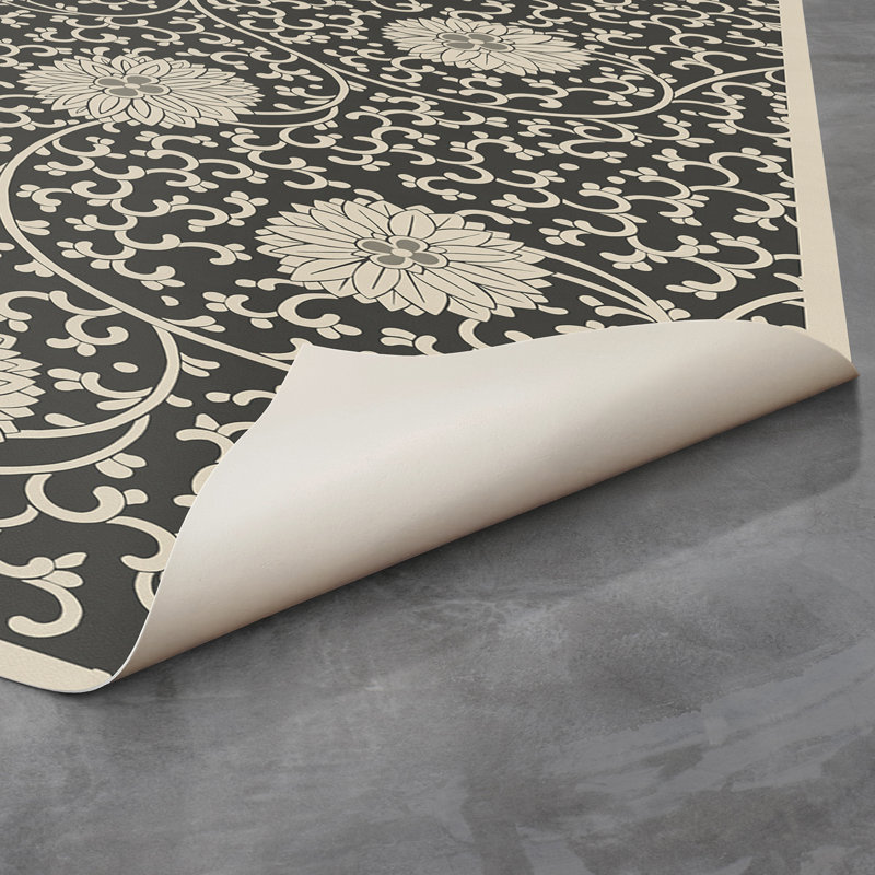 Hawarden Vinyl Floral Indoor Rug, Runner 2'6" x 8'