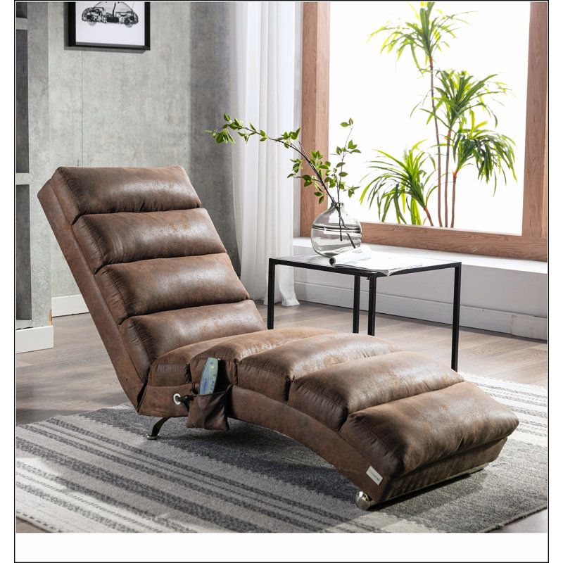 Chaise longue de massage en lin d'intérieur avec télécommande, longue chaise de massage électrique ergonomique avec 5 modes pour le bureau, le salon, la chambre à coucher