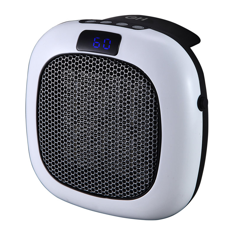 Good Housekeeping Wall-Mount Indoor Mini Space Heater w/ Thermostat, 750W, White, White