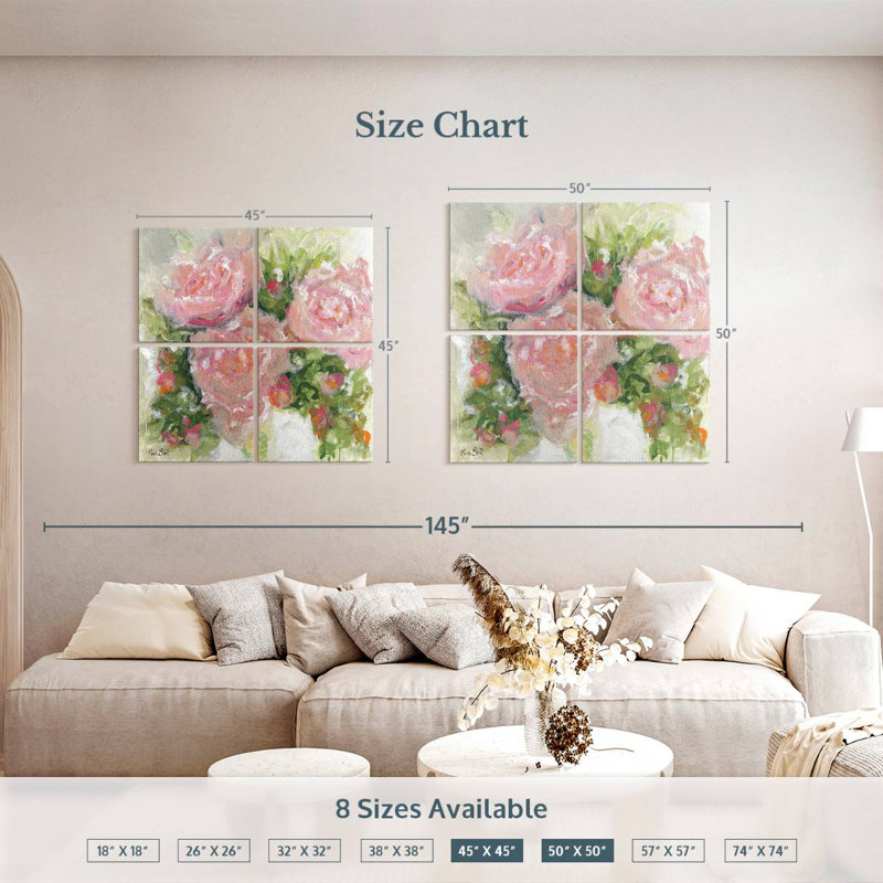 Pivoines sauvages Avery, H 50 po x l 50 po