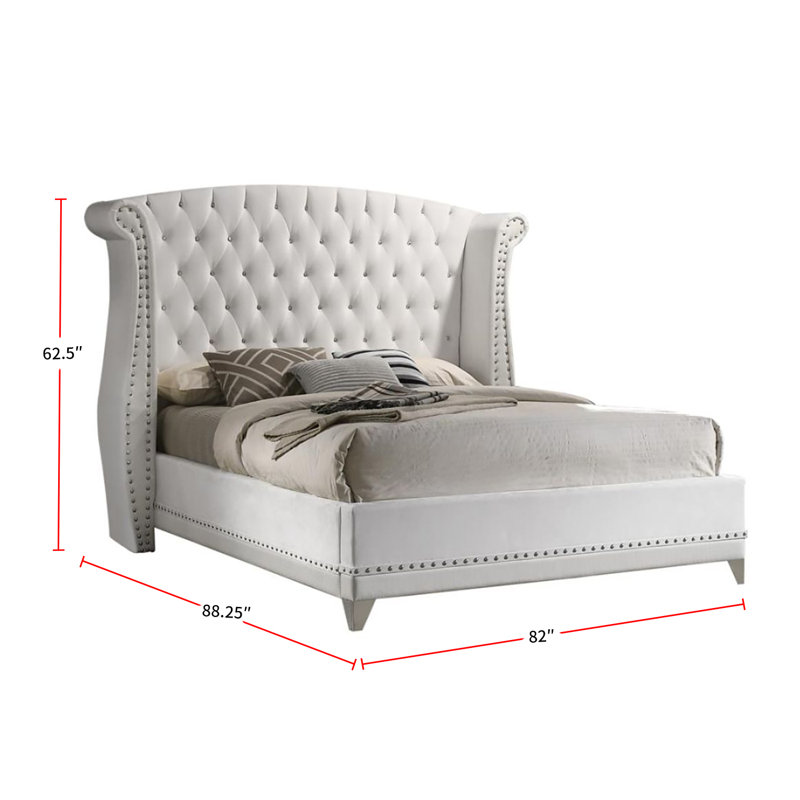 Lit plateforme tapissier McManus, Grand, Blanc