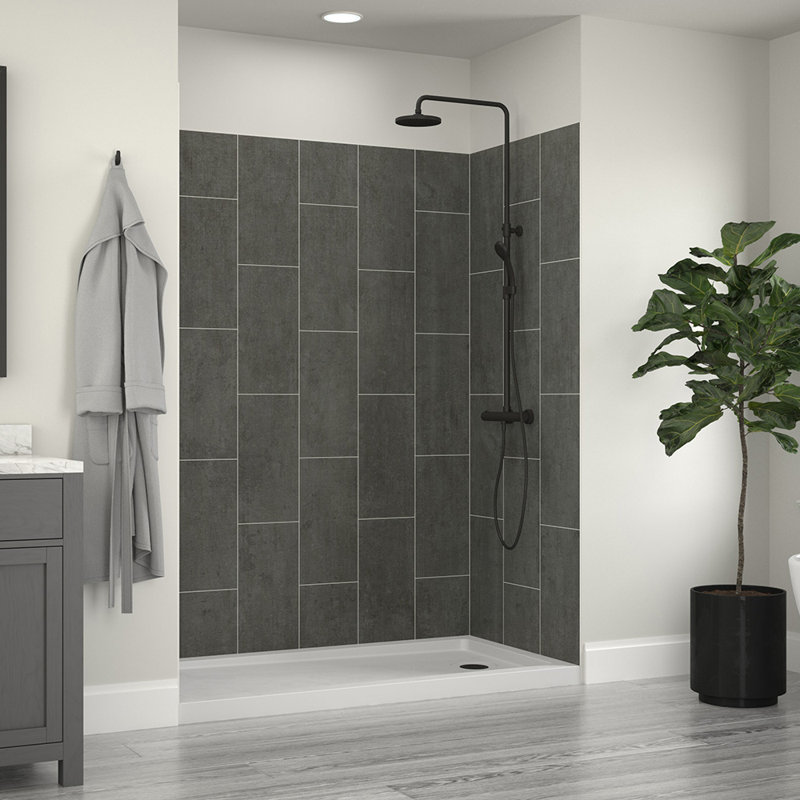 Slate 60'' x 32'' x 78'' Composite Shower Wall Kit
